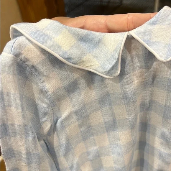 The Oaks Blue and White Gingham bubble with Peter Pan Collar 3 months - Picture 4 of 4